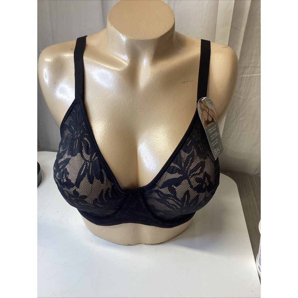 Bali Black 36D DF7590 Breathe 2-Ply Underwire Bra New